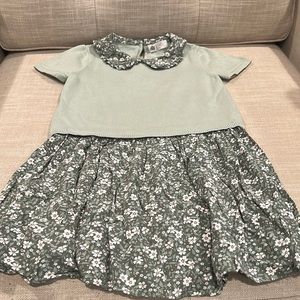 Adorable green floral girls dress
